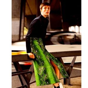 Zara Size L Green Python Skirt